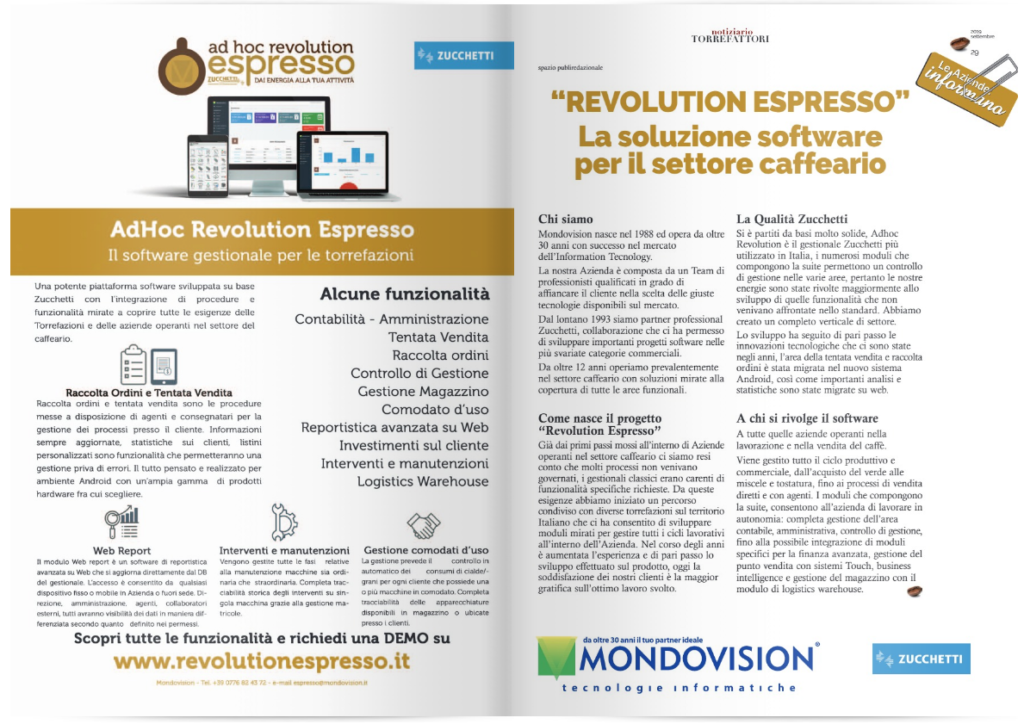 ad hoc revolution espresso gestionale torrefazioni caffè
